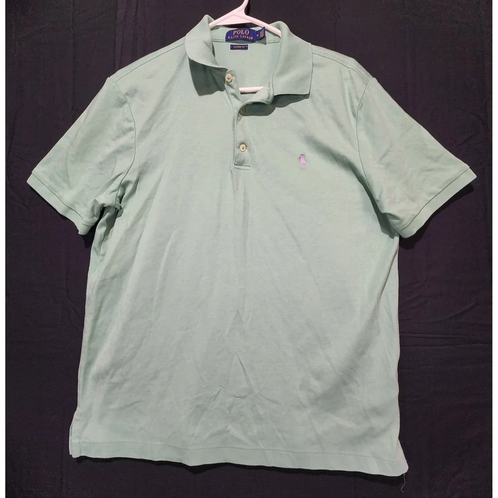 Polo Ralph Lauren Men's Casual Short Sleeve Polo Shirt Light Green Size M